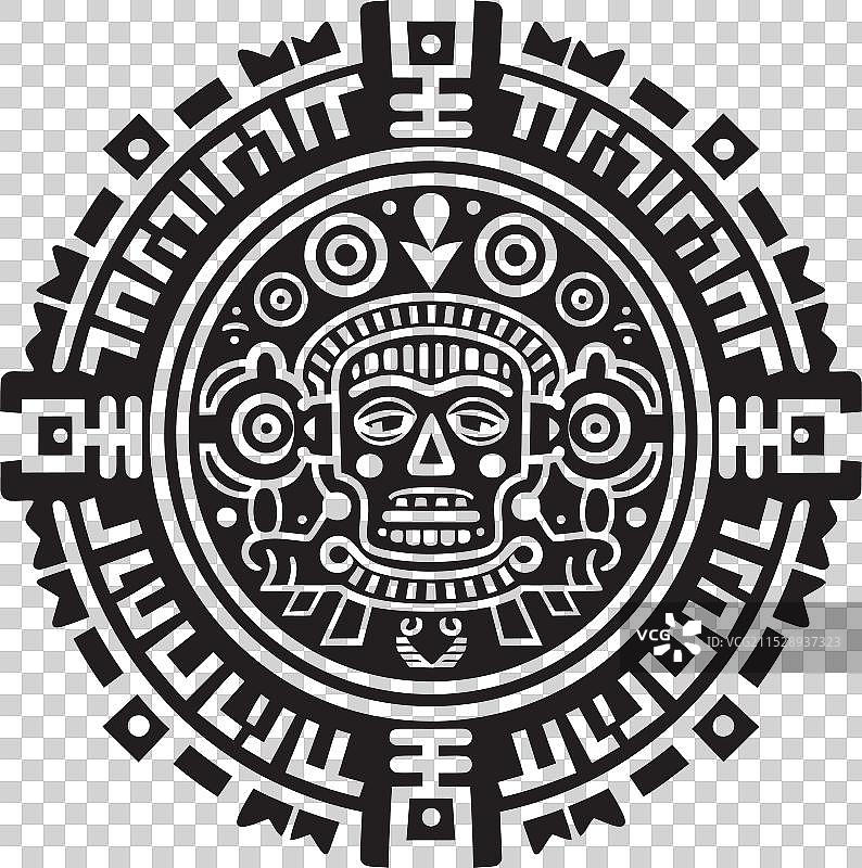 阿兹特克艺术古董绘图图标标志设计图片素材