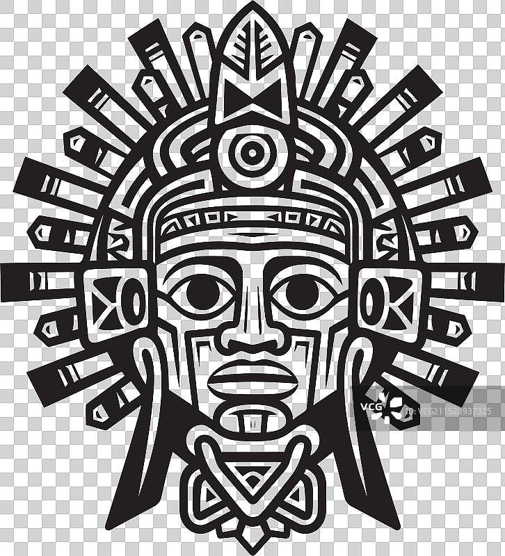 古代阿兹特克绘画标志性logo设计遗产图片素材