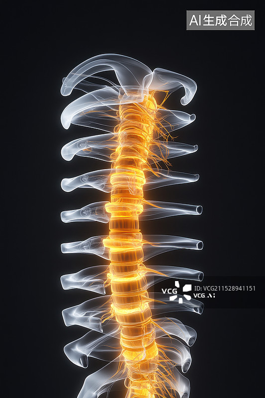 【AI数字艺术】脊椎结构解剖学艺术图片素材
