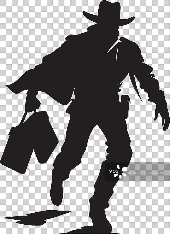 亡命之徒的奥德赛卡通面具牛仔抢劫者标志图片素材