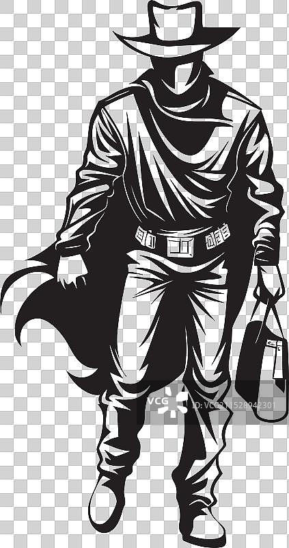 绝望的快乐卡通面具牛仔强盗图片素材