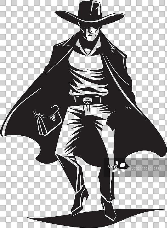 不羁的牛仔冒险标志图标，顽皮的士兵图片素材