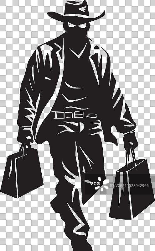 面具掠夺者卡通面具牛仔抢劫者标志图片素材