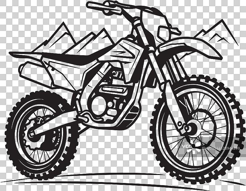 冒险的摩托车图标，象征肾上腺素激增图片素材