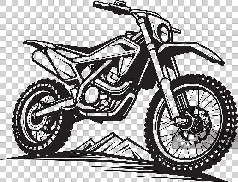 开创性胜利的标志设计与越野摩托车图片素材