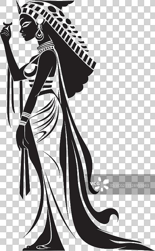 权力之谜：克利奥帕特拉全身形象标志概念图片素材