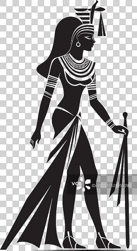 优雅的化身：克利奥帕特拉全身标志图片素材