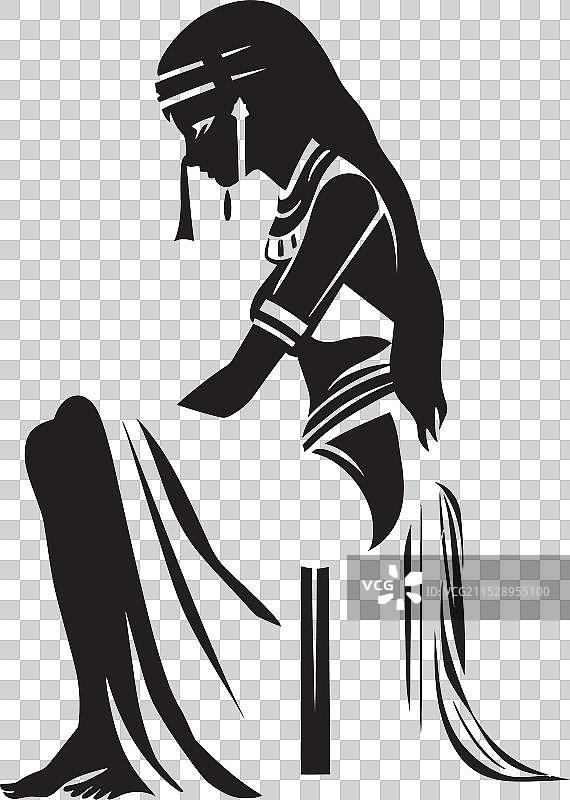 克利奥帕特拉全身形象的王权徽标概念图片素材