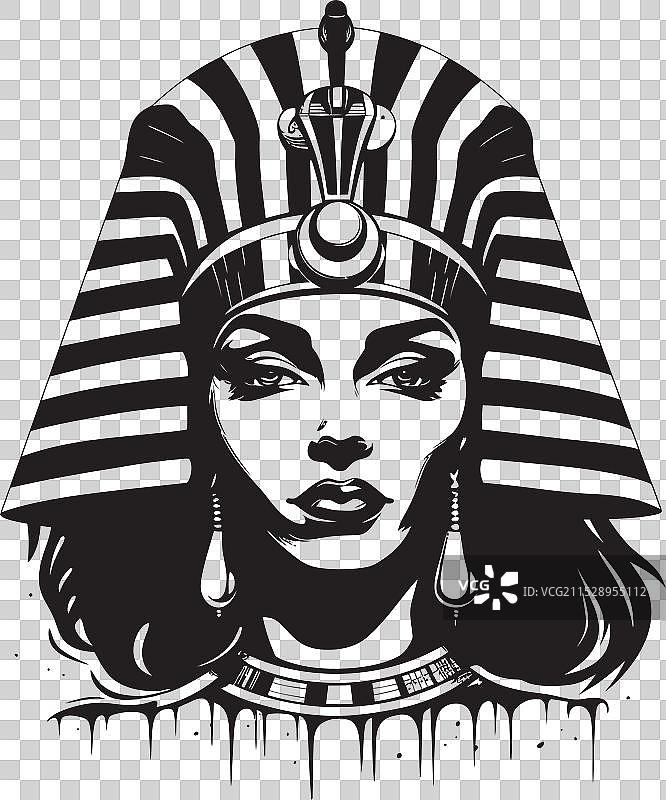 标志设计：全身形象的标志性优雅克利奥帕特拉图片素材