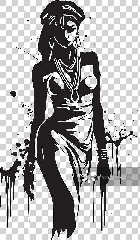 标志设计：全身形象的标志性女王克利奥帕特拉图片素材