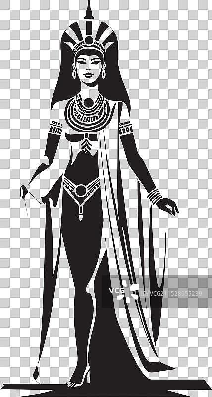 女王般的优雅克利奥帕特拉全身标志徽章图片素材