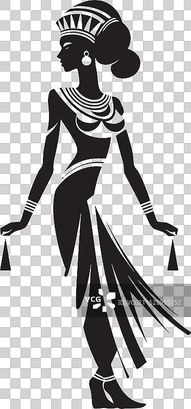 女王般的光辉克利奥帕特拉全身标志徽章图片素材