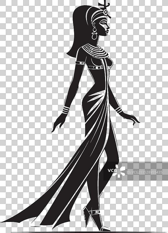 光辉的权威克利奥帕特拉全身标志设计图片素材