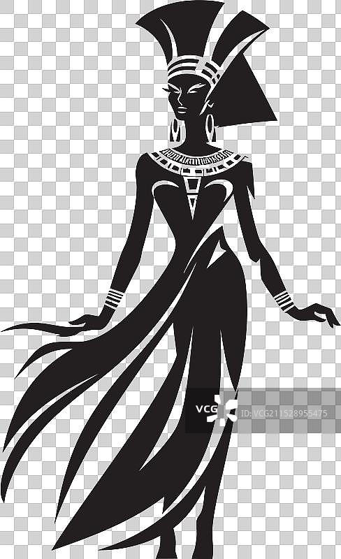 标志设计：全身形象的标志性优雅克利奥帕特拉图片素材