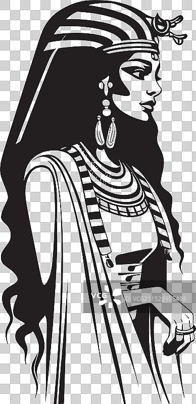 光辉的皇室克利奥帕特拉全身标志徽章图片素材