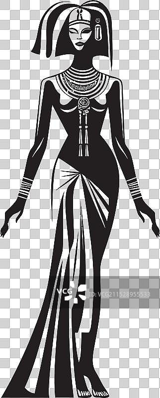 女王般的优雅克利奥帕特拉全身标志徽章图片素材