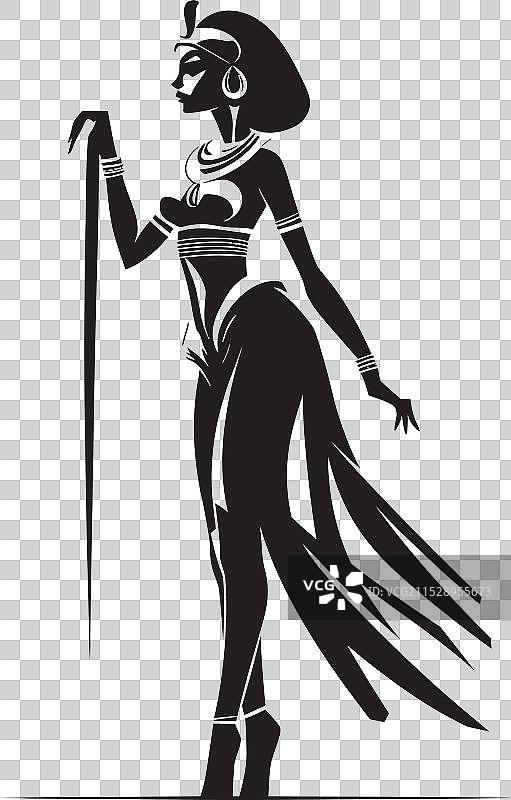 神秘魅力的克利奥帕特拉全身标志图标图片素材