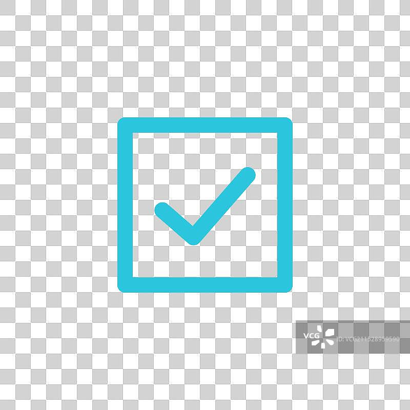 是的，复选框图标，孤立在白色背景上图片素材