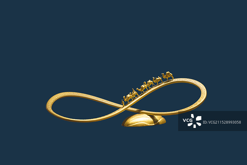 雕塑，丝路光影，沙漠上的骆队图片素材