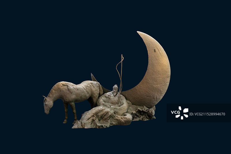 雕塑，苏武牧羊图片素材