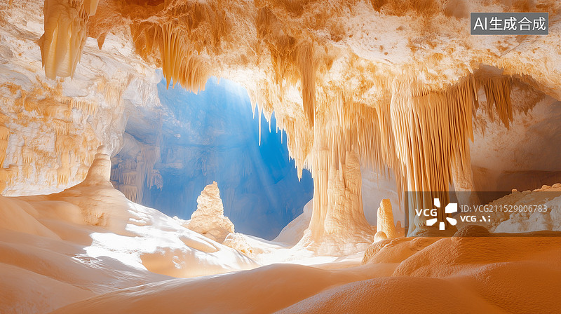 【AI数字艺术】自然地质溶洞景观图片素材