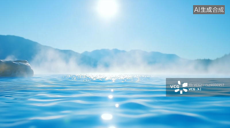 【AI数字艺术】户外大自然温泉蒸汽图片素材