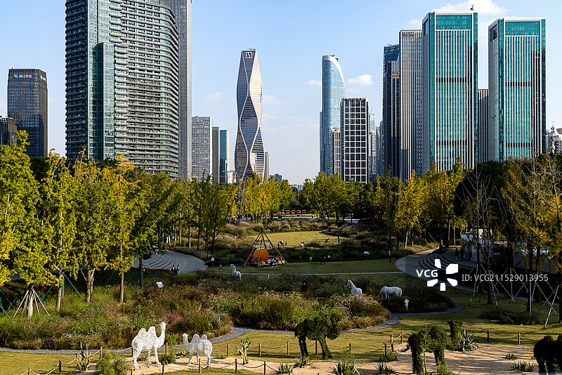 钱江世纪城和钱江世纪城公园图片素材