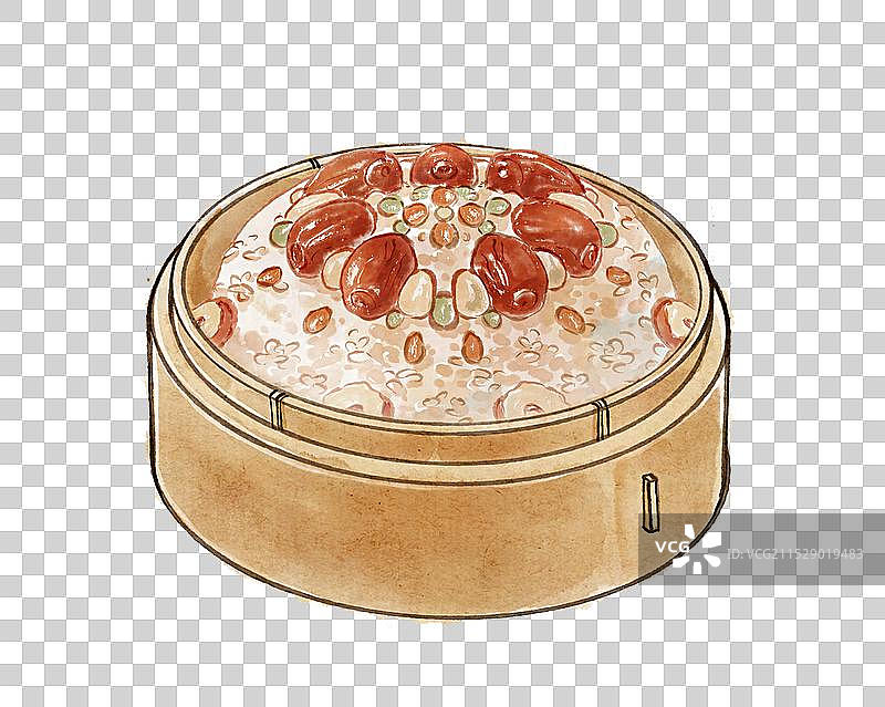 八宝饭大寒节气中国传统美食—国画古风水墨国风元素图片素材