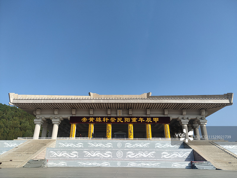 延安黄帝陵轩辕庙正面全景图片素材