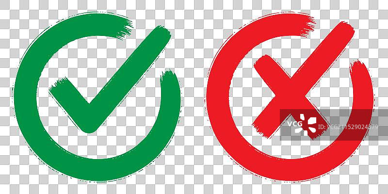 勾号图标刷子和叉号符号刷子图片素材