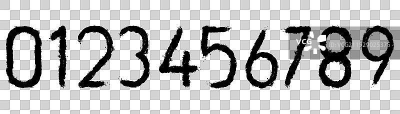 粗糙的磨损风格数字0到9图片素材