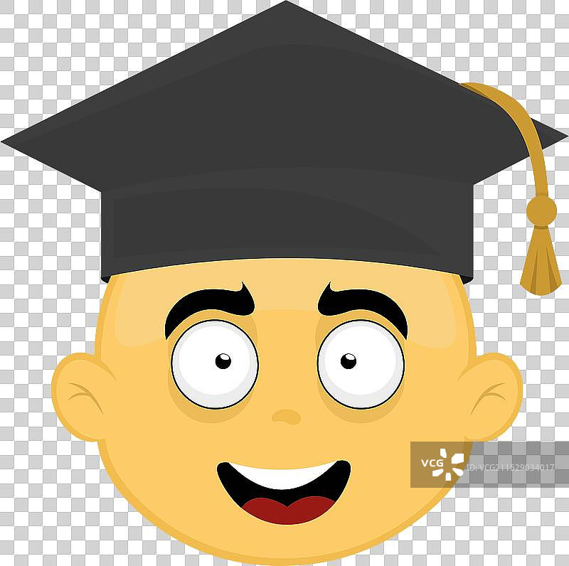 面部角色戴着黄色毕业帽图片素材