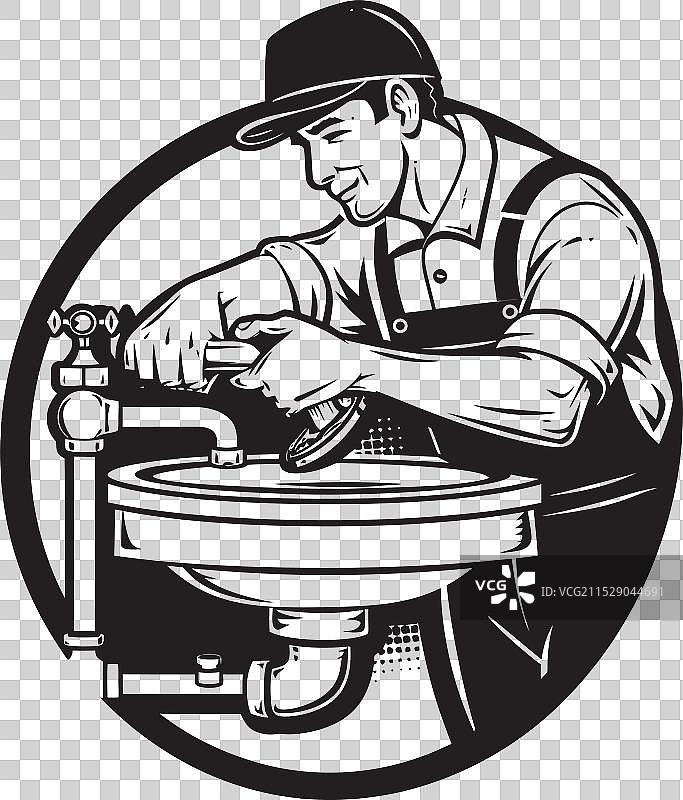 管道工毕加索工人修理设计扳手战士图片素材