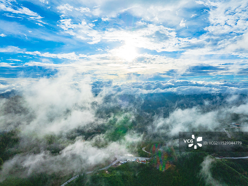广西河池凤山百乐坳航拍云海美景图片素材