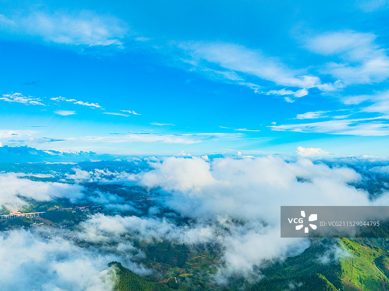 广西河池凤山百乐坳航拍云海美景图片素材