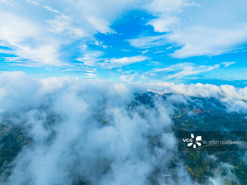 广西河池凤山百乐坳航拍云海美景图片素材