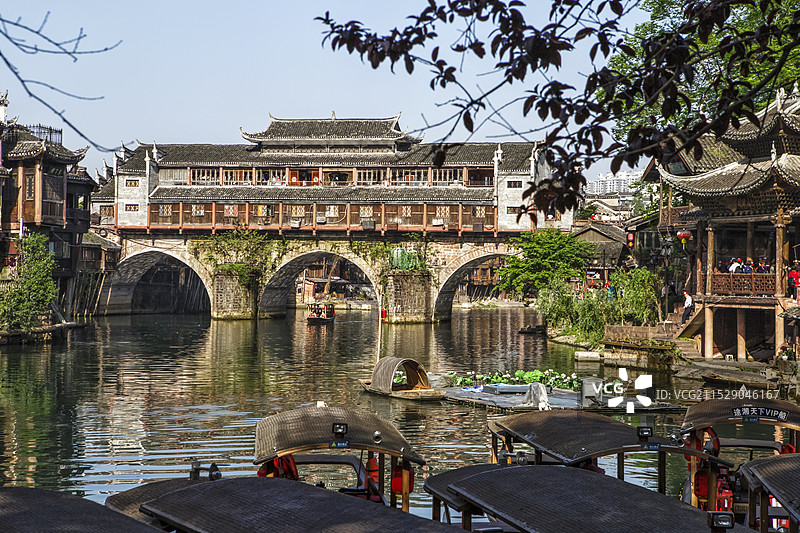 凤凰古城虹桥图片素材