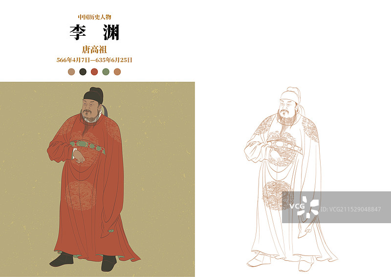 唐高祖-李渊-全身像图片素材