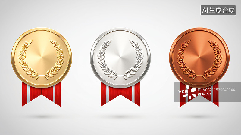 【AI数字艺术】金银铜奖牌图片素材