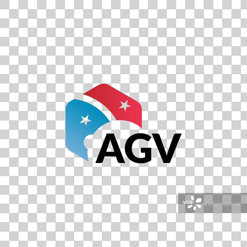 白色背景上的AGV字母标志设计图片素材