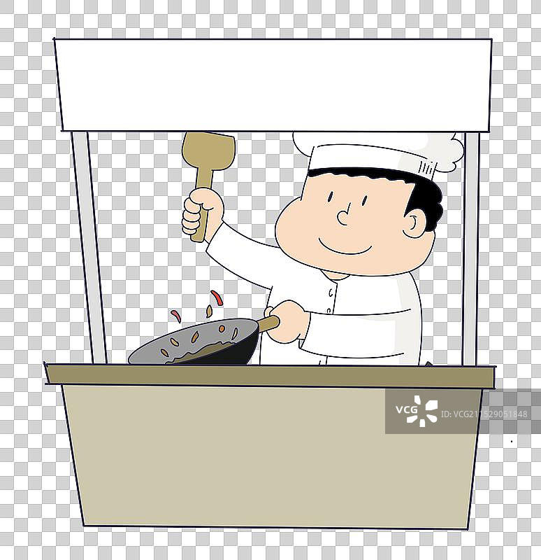 摊位上炒菜的厨师图片素材