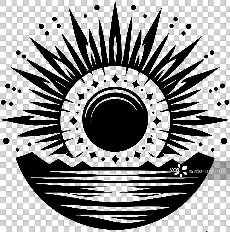 下载令人惊叹的太阳剪影艺术作品用于联合国图片素材