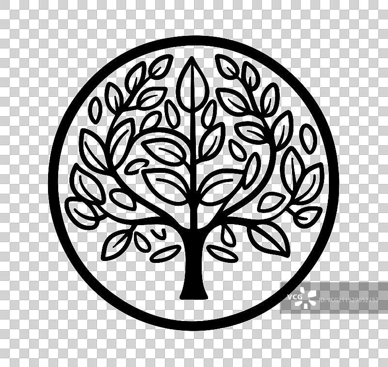 树木标志设计有机自然图标图片素材