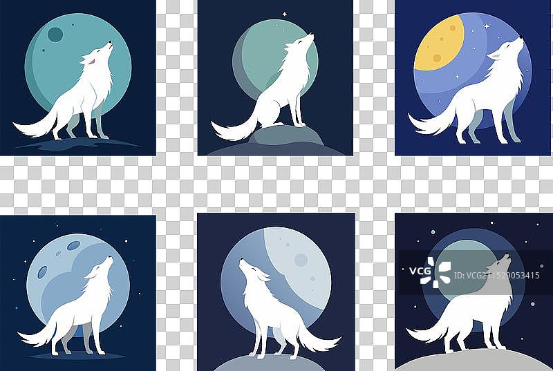 狐狸月亮图片素材