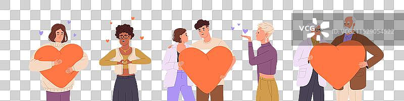 圣瓦伦丁节概念：人们分享爱意图片素材