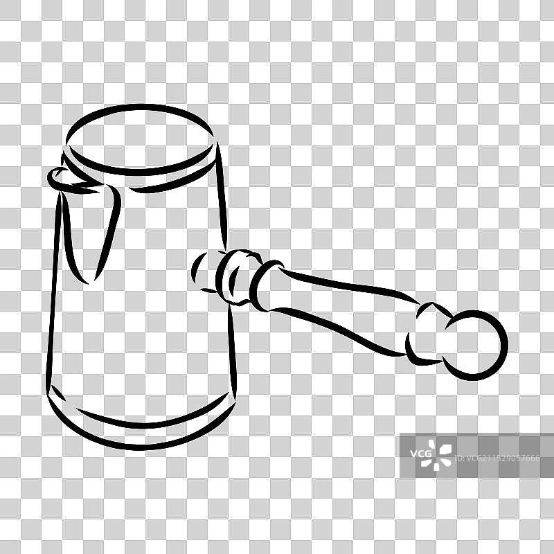 黑白色土耳其咖啡壶图片素材