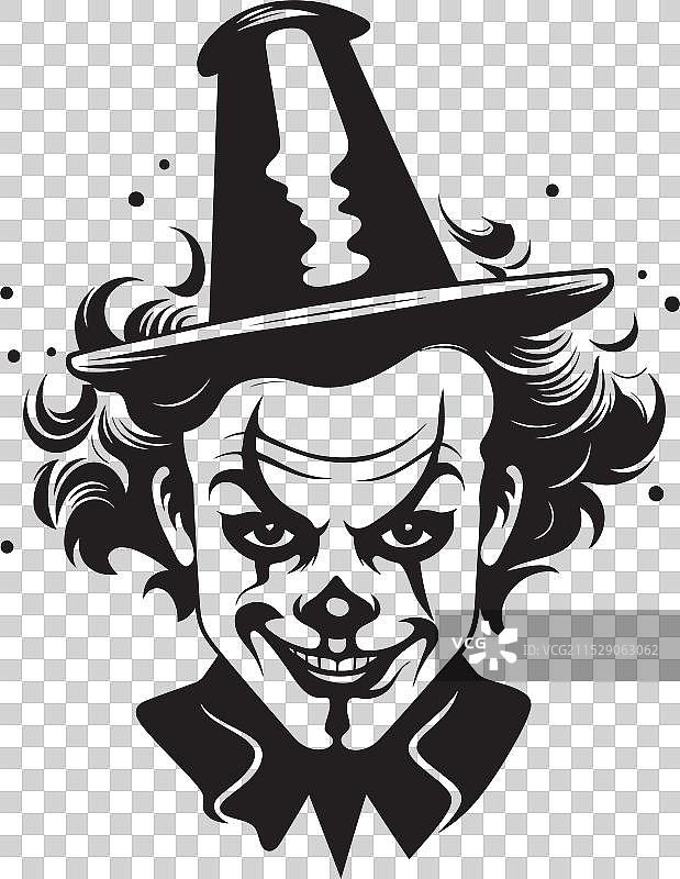 邪恶的欢乐，扭曲的小丑标志图片素材