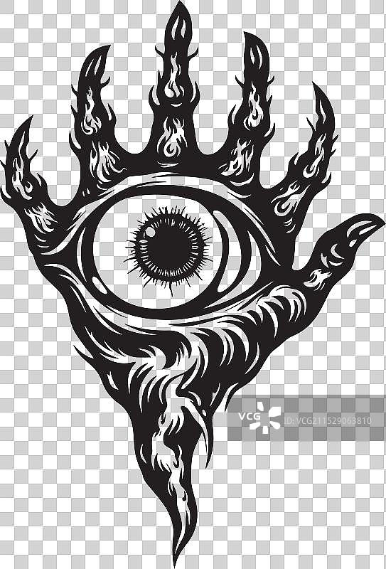 黑暗的幻觉，魔鬼对眼球的阴险掌控图片素材