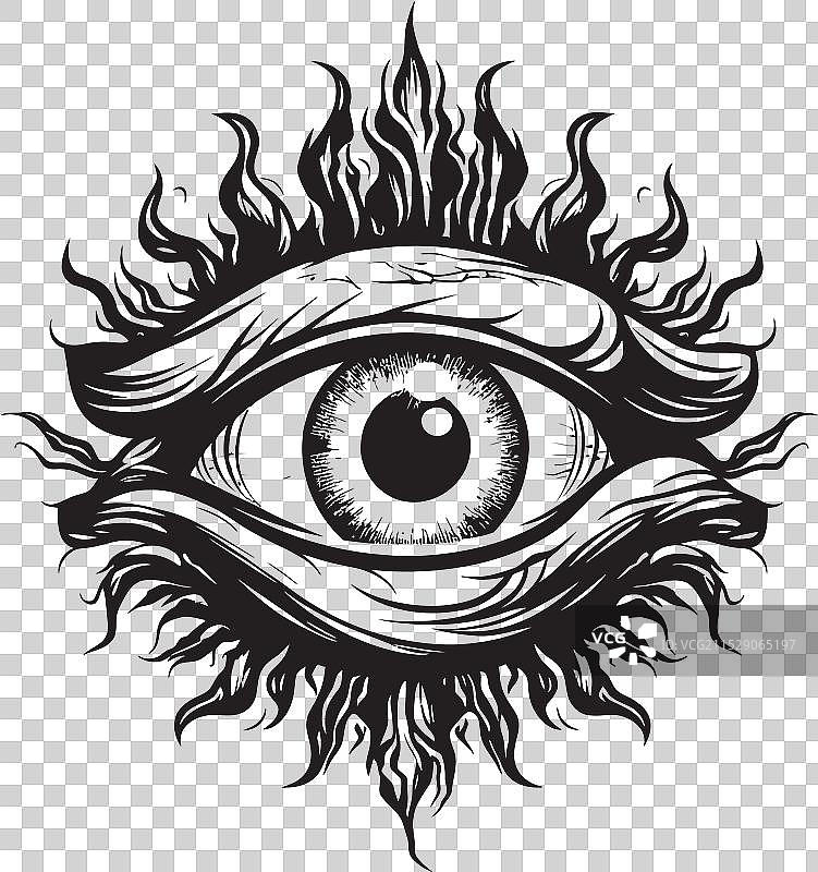 恶魔的观察，手与眼球图片素材