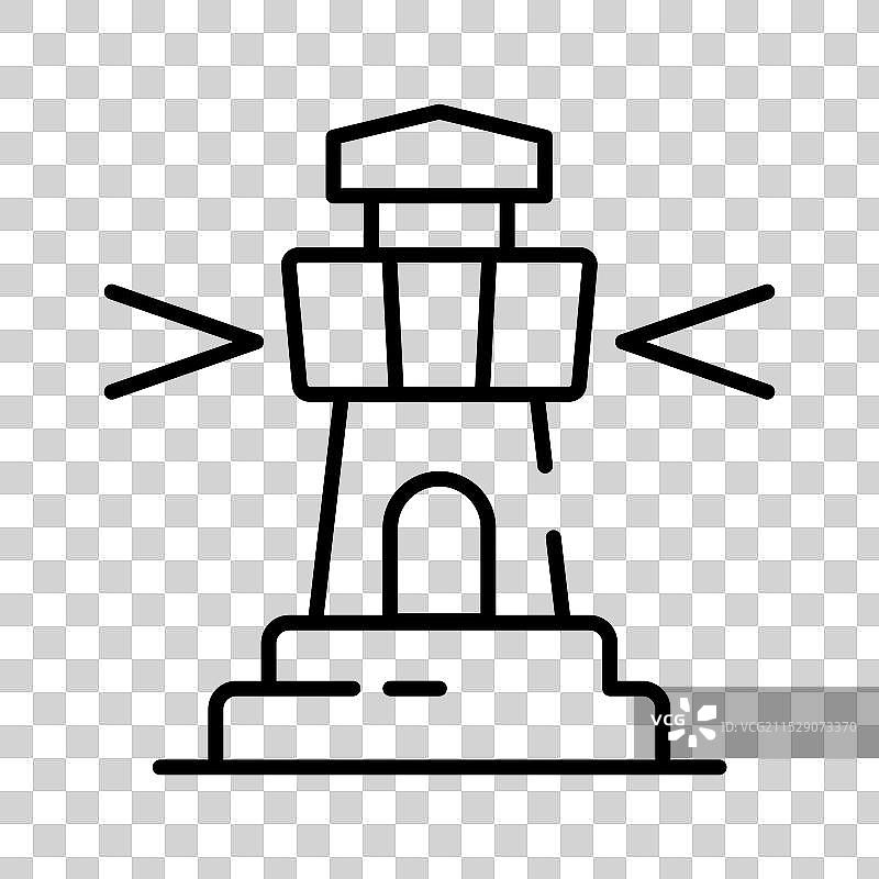 一个包含警示灯的塔楼，用于警告或提醒图片素材